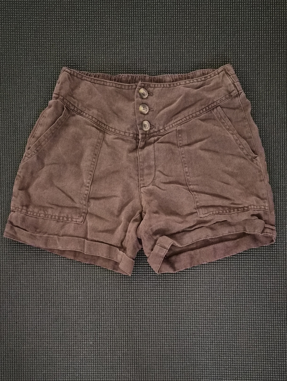 High-Waist Brown Women's Casual Shorts